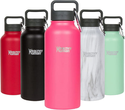 Stainless Steel Water Bottle | Double Walled Vacuum Insulated Water Thermos for Adults | Eco-Friendly Travel Bottles with Leak Proof Lid (Hawaiian Pink, 32Oz/946Ml)