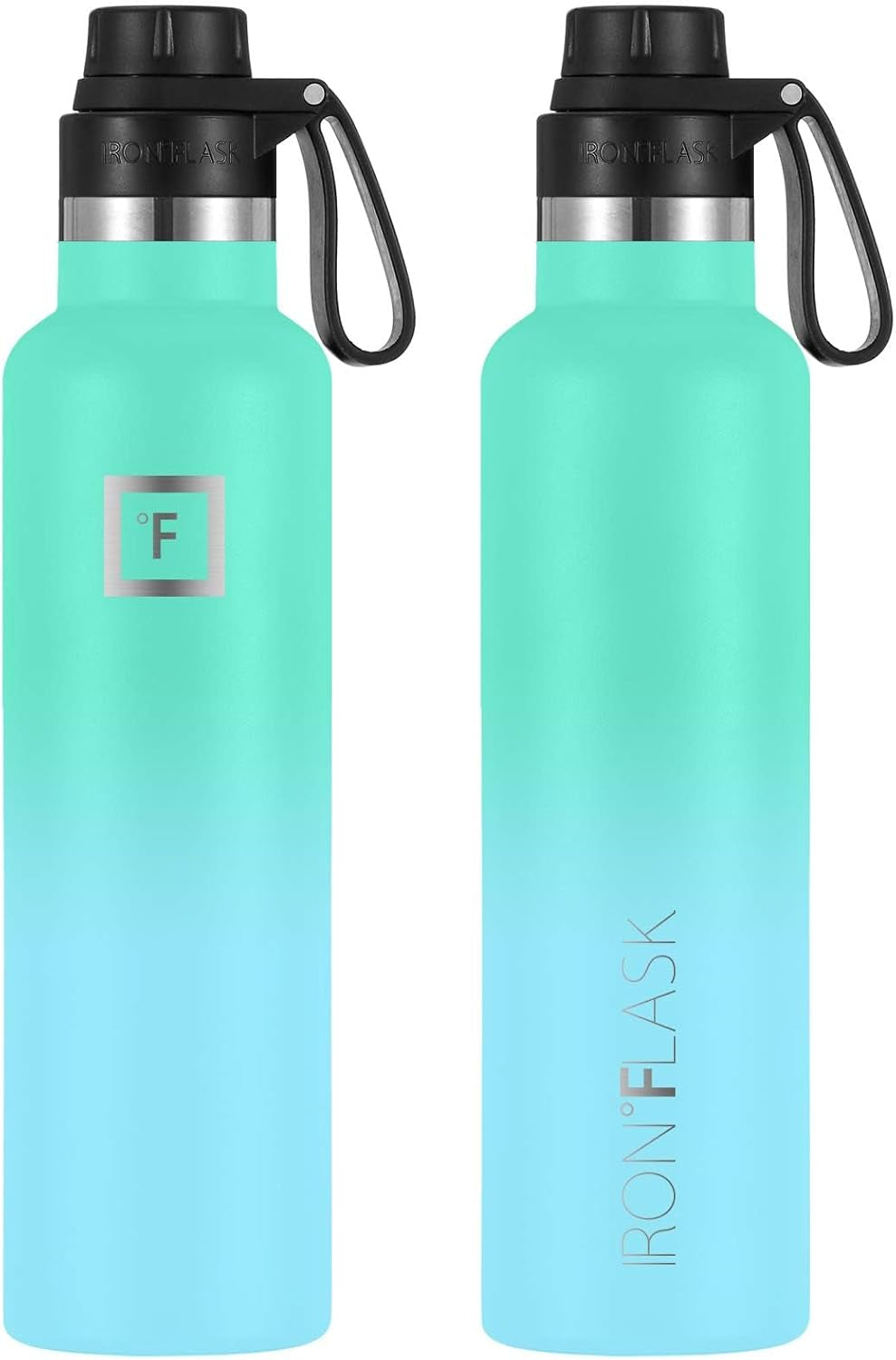 Camping & Hiking Hydration Canteens - 3 Lids (Narrow Straw/Spout Lid) Leak Proof Vacuum Insulated Stainless Steel - Hot & Cold Double Walled Sports Water Bottle